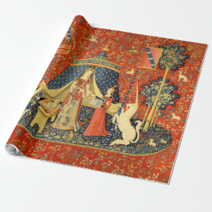 Papel De Presente Tapeçaria Medieval A Dama e o Unicórnio: Arte Fran