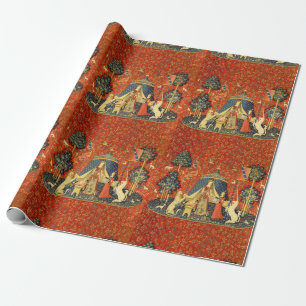 Papel De Presente Tapeçaria Medieval Lady e O Unicórnio: Arte France
