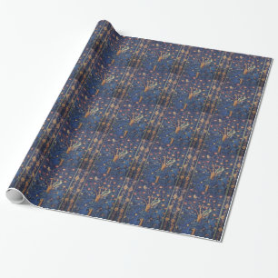 Papel De Presente Tapeçaria Pica-Pau de William Morris Design Azul