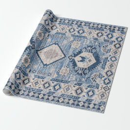 Papel De Presente Tapete Kilim Azul Antigo Oriental