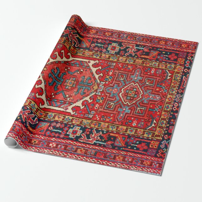 Papel De Presente Tapete Persa Turco Oriental Antigo (Desenrolado)