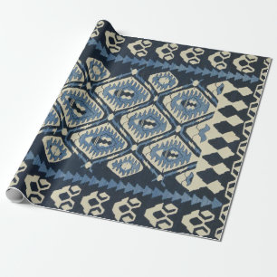 Papel De Presente Tapete Persa Turco Oriental Azul