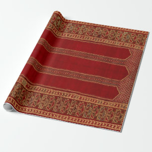 Papel De Presente Tapete Persa Turco Oriental Vermelho