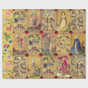 Papel De Presente Tarots Anticos/Cartões de Tribunal Alemão/Falcões,