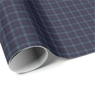Papel De Presente Tartan Azul Marinho Préppy