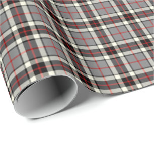 Papel De Presente Tartan cinzento do vestido formal do clã de