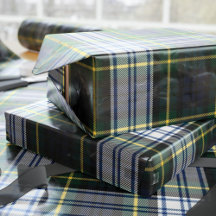 Tartan Clan Gordon White Green Purple Check