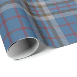 Papel De Presente Tartan Clan Thompson Xadrez Blue Cinza Check