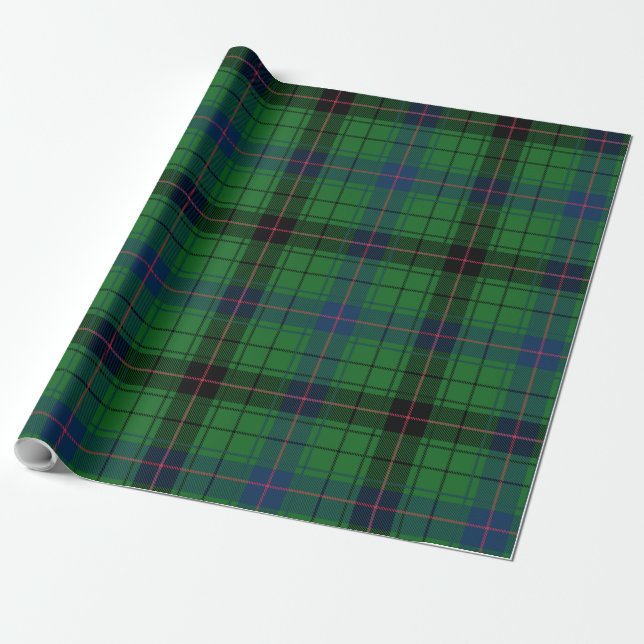 Papel De Presente Tartan Clássico Verde Xadrez Russo (Desenrolado)