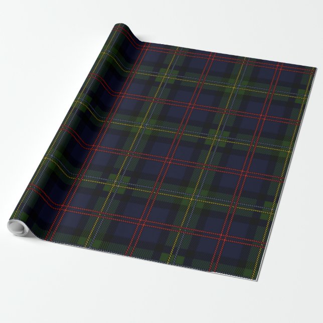 Papel De Presente Tartan de Natal Russo da Xadrez Clássica (Desenrolado)