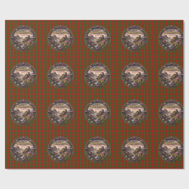 Papel De Presente Tartan do Clã Escocês MacGregor (Aberto)