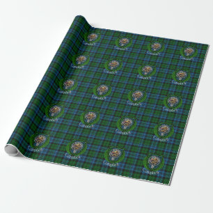 Papel De Presente Tartan e Brasão do Clã Escocês Campbell