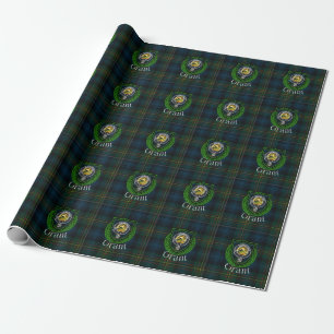 Papel De Presente Tartan e Brasão do Clã Escocês Grant