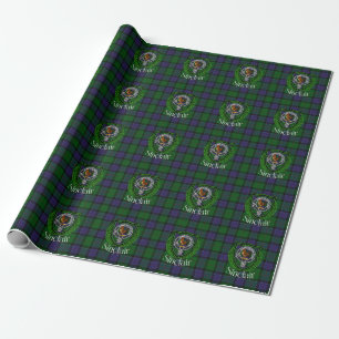 Papel De Presente Tartan e Brasão do Clã Escocês Sinclair