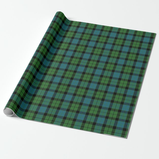 Papel De Presente Tartan escocês antigo de MacKay do clã (Desenrolado)
