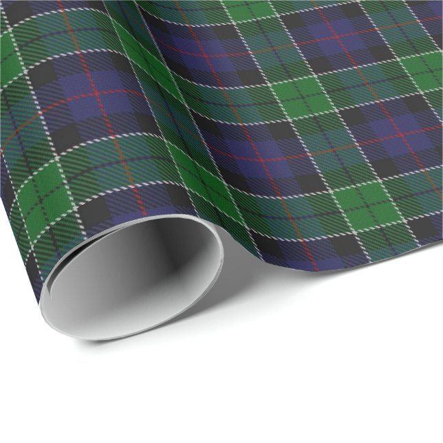 Papel De Presente Tartan escocês da caça de Leslie do clã (Ponta do rolo)