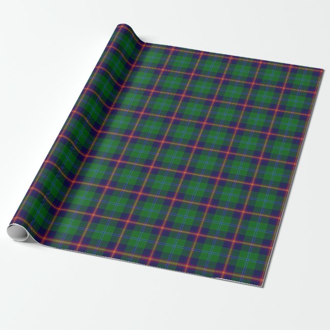 Papel De Presente Tartan escocês novo do clã (Desenrolado)