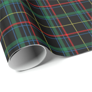 Papel De Presente Tartan (preto/verde/vermelho)