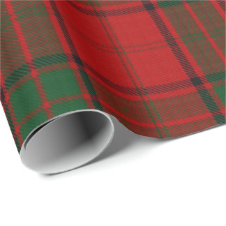 Papel De Presente Tartan verde vermelho escocês de Maxwell do clã