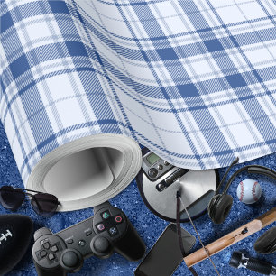 Papel De Presente Tartan - Vibrante Pastel azul a Marinho azul