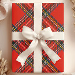 Papel De Presente Tartan Xadrez Red Christmas<br><div class="desc">Xadrez de Tartan Papel de Moldagem de Natal Vermelho</div>