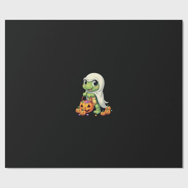 Papel De Presente Tartaruga Fantasma de Halloween Adorável com Doce  (Aberto)