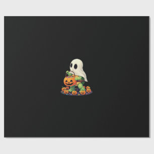 Papel De Presente Tartaruga Fantasma de Halloween Adorável com Doce