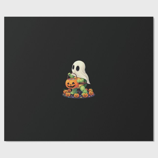 Papel De Presente Tartaruga Fantasma de Halloween Adorável com Doce  (Aberto)