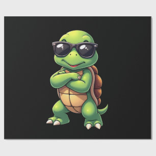 Papel De Presente Tartaruga Marinha Dabbing Amante de Animais Salve