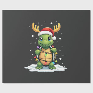 Papel De Presente Tartaruga Marinha Papai Noel Luzes de Natal Natal