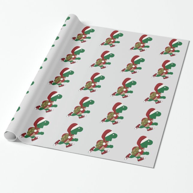 Papel De Presente Tartaruga Running do Natal (Desenrolado)