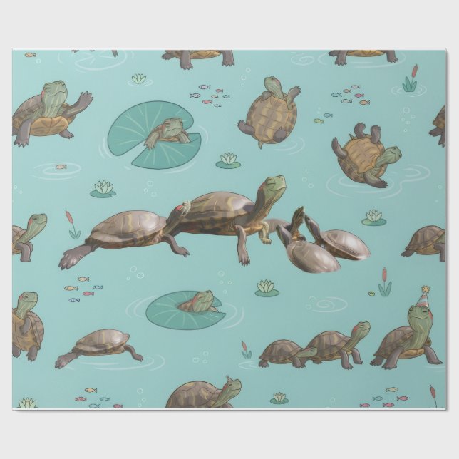 Papel De Presente Tartarugas (Aberto)