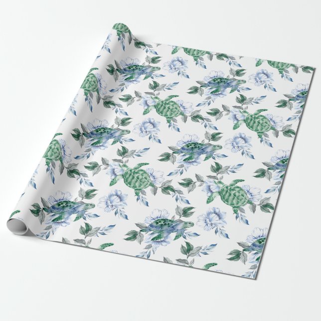 Papel De Presente Tartarugas Marinhas Genéricas (Desenrolado)