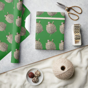 Papel De Presente Tartarugas pequenas em verde