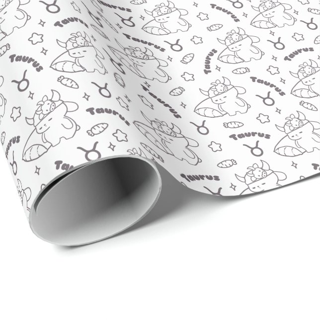 Papel De Presente Taurus Zodiac Slumber - Coelhinho e Estrelas com S (Ponta do rolo)