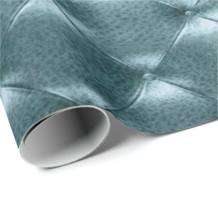 Papel De Presente Teal Aquatic Luxury Pulverizado De Couro Tufado Op