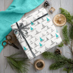 Papel De Presente Teal Christmas Tree Pattern#5 ID1009<br><div class="desc">Celebrar um Natal costeiro contemporâneo com o nosso padrão moderno das árvores de Natal. Apresentando um padrão balbucioso de árvores rabiscadas, pretas e brancas, destacadas com pop vibrantes de palha brilhante, essa design combina elegância sem esforço com alegria festiva. Parte da nossa coleção exclusiva de Natal costeiro, este padrão de...</div>