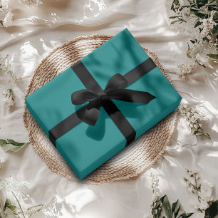 Papel De Presente Teal Cor Sólida Clássico Elegante