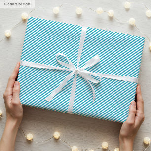 Papel De Presente Teal de Padrão Limpo Simples Elegante