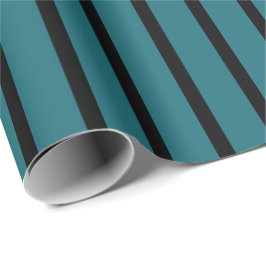 Papel De Presente Teal e Preto Strik