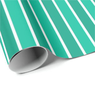 Papel De Presente Teal e Stripes Brancas