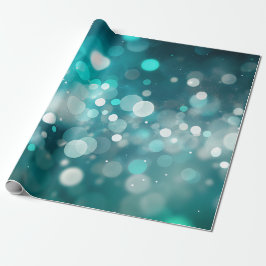 Papel De Presente Teal Espumante com luzes brilhantes