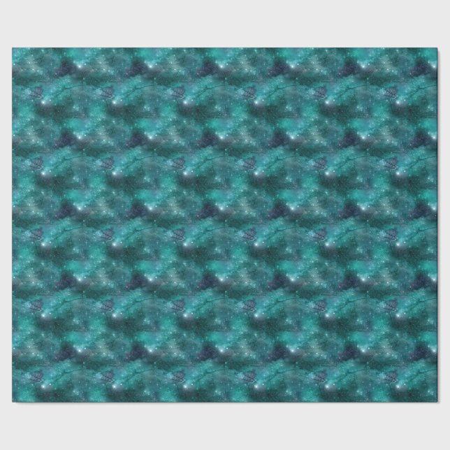 Papel De Presente Teal Galaxy Series Design 8 (Barra)