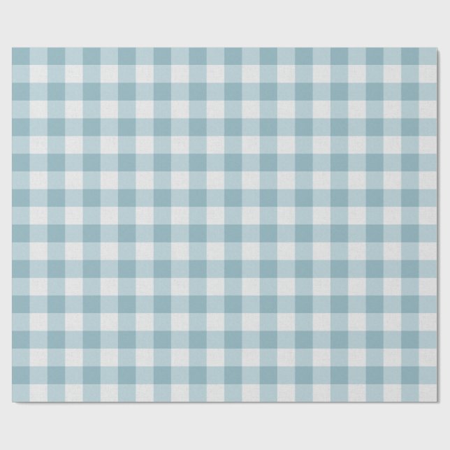 Papel De Presente Teal Gingham (Aberto)