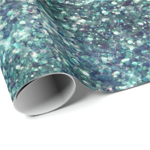 Papel De Presente Teal Mermaid Sparkle
