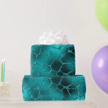 Teal Ombre Glam Glitter Girafa Patterno