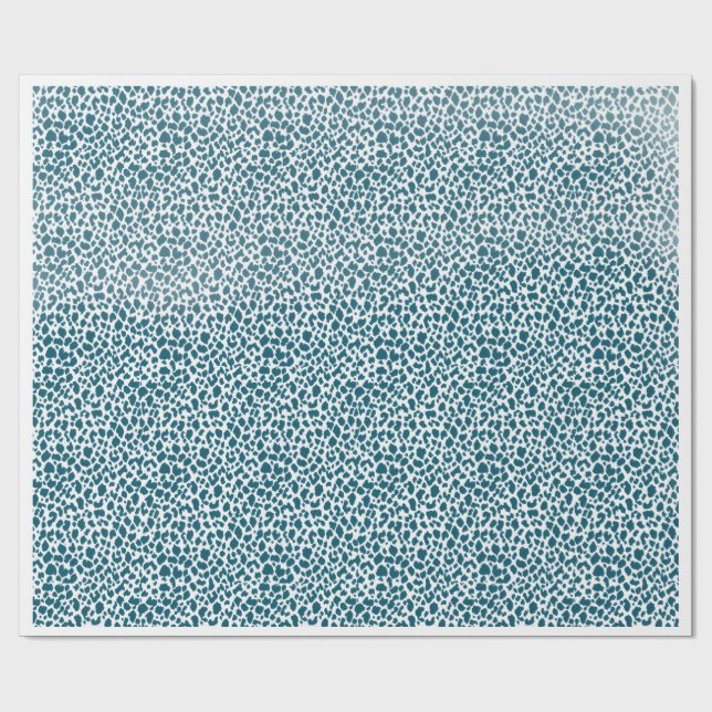 Papel De Presente Teal Organic Spotted Pattern Wrapping Paper – Mini (Aberto)