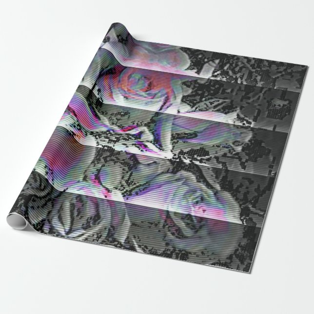 Papel De Presente Techno Bouquet  (Desenrolado)
