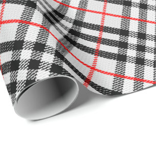 Papel De Presente Tecido Checkered clássico vermelho branco preto d