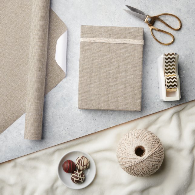 Papel De Presente Tecido de textura de linho natural (Artesanato)